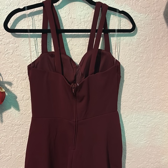 Woman’s Merlot thick spaghetti strap formal dress - Picture 3 of 4